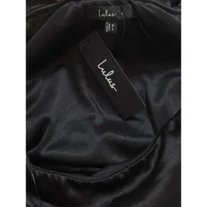 Lulus Luxurious Vision Black Satin Off-the-Shoulder Mini Dress size XL NWT thumbnail 3