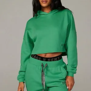Savage X Fenty Essential Fleece‎ Scope Logo Cropped Hoodie Sweatshirt Green XL thumbnail 2