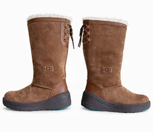 UGG Klarissa Chestnut Leather‎ Thinsulate Shearling High Boots Size 6 thumbnail 1