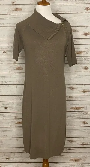Calvin Klein zippered cowl/turtleneck sweater dress thumbnail 1