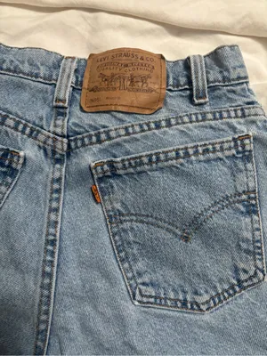 Levi’s 951 Orange Tab Relaxed Fit Light Wash Denim Shorts High Rise Cutoff thumbnail 5