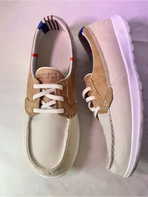 Skechers Cream & Tan Lace-Up Casual Sneakers thumbnail 6