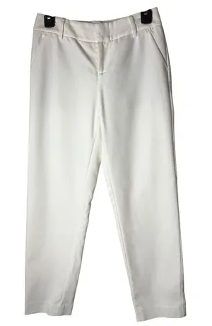 Alice + Olivia Pants Women Small White Tailored Trousers‎ Ankle Preppy Career thumbnail 1