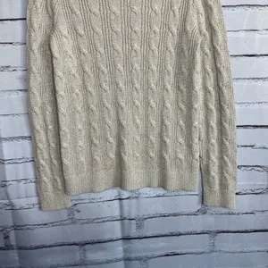 Lauren Ralph Lauren Black Label Cable Knit Cream Sweater Preppy Fall M Vintage thumbnail 4