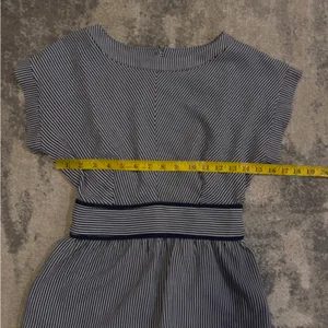 Monteau Navy Blue and White Striped Blouse thumbnail 5