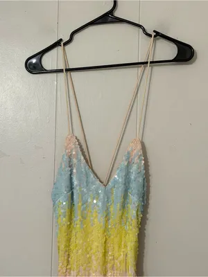 superdown Taylor Sequin Mini Dress Pastel Multi Open Back NWT S thumbnail 3