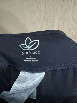 Women’s Yogipace Black Drawstring Wide Leg Yoga Pants Size Large Petite thumbnail 3