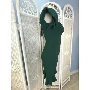 Vesper London Emerald Green Ruffle Hem Sweetheart Midi Dress Party Glam Sz 10‎ thumbnail 5