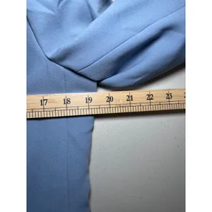 Zara NWT‎ Cropped Blazer L Blue Double Breasted Collarless Gold Button Jacket thumbnail 8