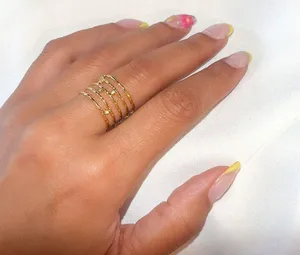 Adjustable Wide Layered Open Gold Ring thumbnail 1