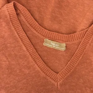 FREE PEOPLE Free-est V Neck Pullover Sweater Orange Knitwear Boho Bohemian Small thumbnail 9