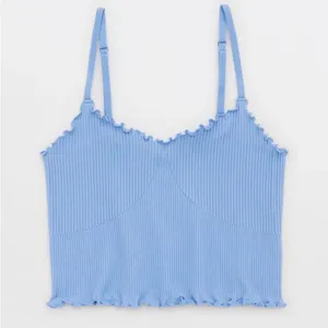 Aerie Real Good Seamless Rib Corset Bra‎ Top Light Blue thumbnail 1