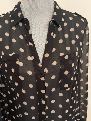 Old Navy Black Polka Dot Dress. Size L thumbnail 2