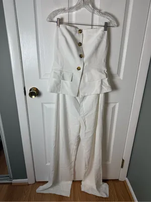 Amanda Uprichard Yadira Jumpsuit in White M thumbnail 2