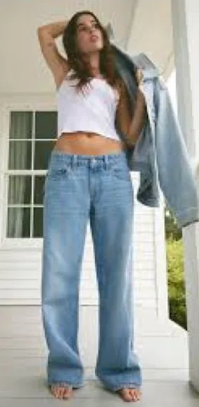 Hollister Light Blue Wide-Leg Jeans 1039 thumbnail 1