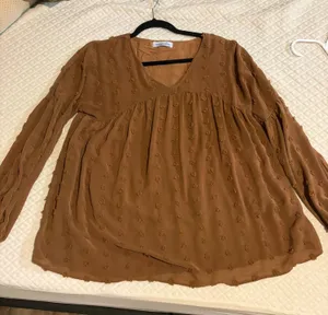Boutique, brown polkadot, long sleeve blouse thumbnail 1