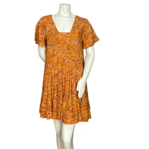 Patrons of Peace Babydoll Dress Paisley Floral Mini Women Sz Large‎ Boho Tiered thumbnail 16