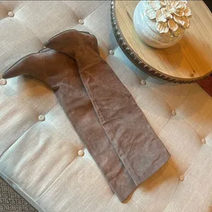 VIC MATIE Knee High Brown Suede Leather Boots thumbnail 4