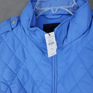 New Talbots Down Puffer Vest 2X Blue‎ Plus Preppy Quilted Fleece Lined thumbnail 2