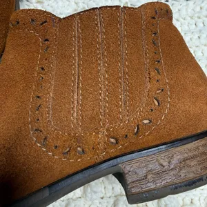 EARTH Women's 9 Buxton Suede Leather Ankle Boot Shoe Cognac Brown thumbnail 8