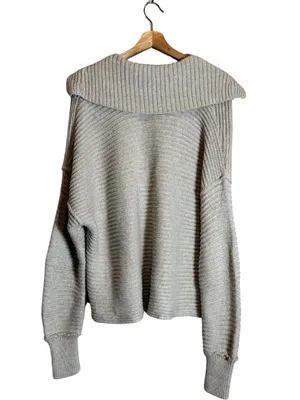 Free People Marlie Pullover Sweater Women's Small Pebble Collared Bohemian NWOT thumbnail 7