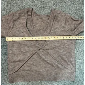 French Connection Women Brown Twist Front Layered Look Wool Blend Sweater Large thumbnail 4
