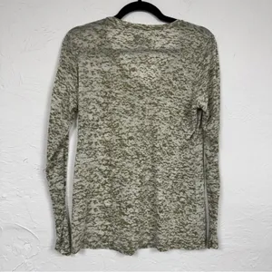 Vintage Awake Inc Green Burn Out Long Sleeve Tee Shirt Womens XL Casual V Neck thumbnail 9