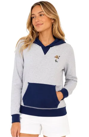 Polo Ralph Lauren Kicker Bear Cotton Hoodie Sweatshirt Football Gray Size S/M thumbnail 1