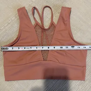 Forever 21 Pink Mesh Inset Sports Bra Tank‎ Top Athletic Workout Women's Medium thumbnail 9
