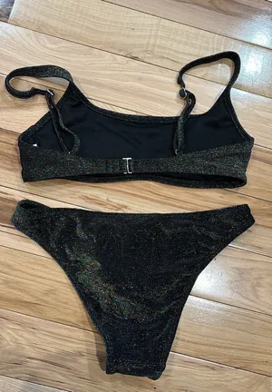 Xhilaration Black Sparkle Bikini thumbnail 2