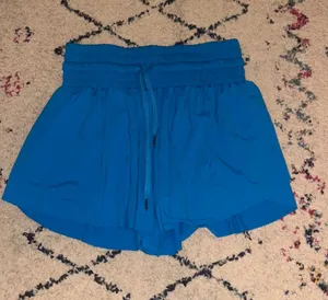 Blue athletic flowy shorts thumbnail 1