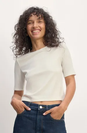 Everlane Pointelle Knit White Cotton Granny Core Cotton Basic Size Large thumbnail 1