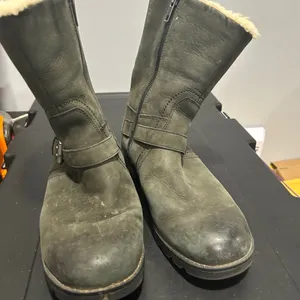UGG Charcoal Boots with Shearling Trim thumbnail 8