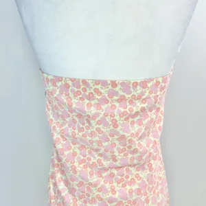 New Floral Print Knit Tube Dress Strapless Mini Green Pink thumbnail 11