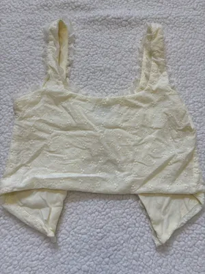 Princess Polly Merrelle Yellow Eyelet Tie Front Crop Top size 4 Coquette dollett thumbnail 5