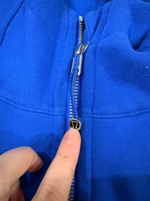 Blue Lululemon crop Scuba Full-Zip Hoodie Jacket size 12 thumbnail 3