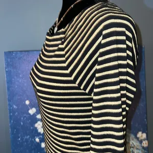 Ralph Lauren Size M Striped Squared Boatneck Long Sleeve Top thumbnail 5