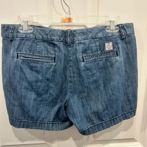 Tommy Hilfiger Womens‎ Blue Denim Chambray Chino Shorts Size 4 Embroidered Logo thumbnail 4