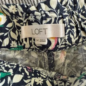 2 pair J Crew Loft Linen Blend Shorts Blue Stripe Bird M thumbnail 6