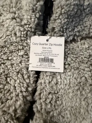 fuzzy quarter zip sherpa Gray Size L thumbnail 2