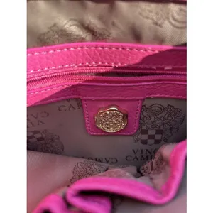 Vince Camuto Pink Pebbled Leather Crossbody Satchel Bag Gold Hardware Top Handle thumbnail 12