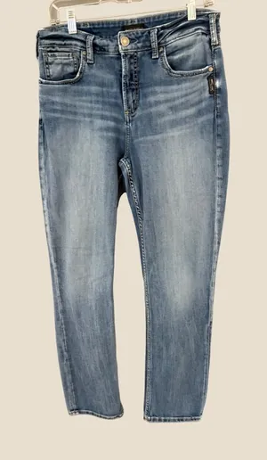 Silver Jeans Co‎ Avery Straight Leg High Rise Curvy Jeans Medium Wash W32 L31 thumbnail 1