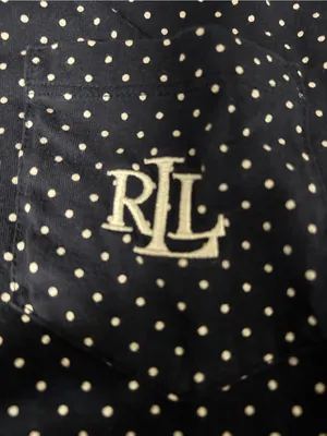 Lauren Ralph Lauren Navy and White Polka Dot Capri Pajama Set thumbnail 2