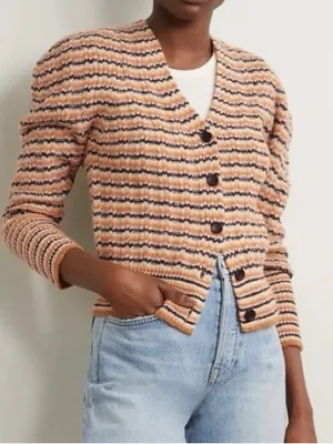 ALC Women’s Rebekah Wool Blend Striped Knit Cardigan Size S thumbnail 1