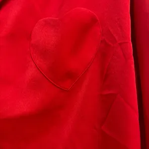 No boundaries New! Red Satin Heart Pocket Women's Pajama Set size L thumbnail 4