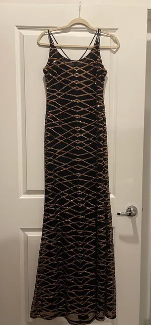 Boutique Prom Black/Rose Gold Sequin Dress thumbnail 1