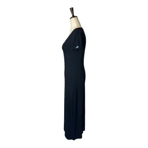 C&C California Dress Women‎ XS Black Short Sleeve Scoop Neck Tee Maxi Lounge thumbnail 7