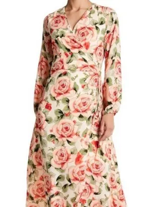 Bobeau Floral Print Maxi Wrap Dress Size XS thumbnail 1