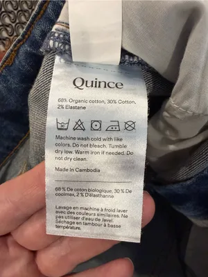 Quince Organic Cotton Slim Straight Jeans 30x30 Mid Rise Stretch Blue thumbnail 8