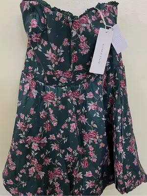 NEW Altar’d State Floral Bubble Mini Dress Size Medium NWT thumbnail 3